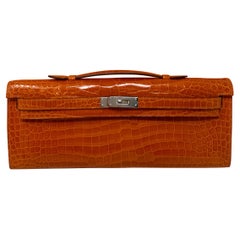 Hermes Crocodile Kelly Cut Clutch