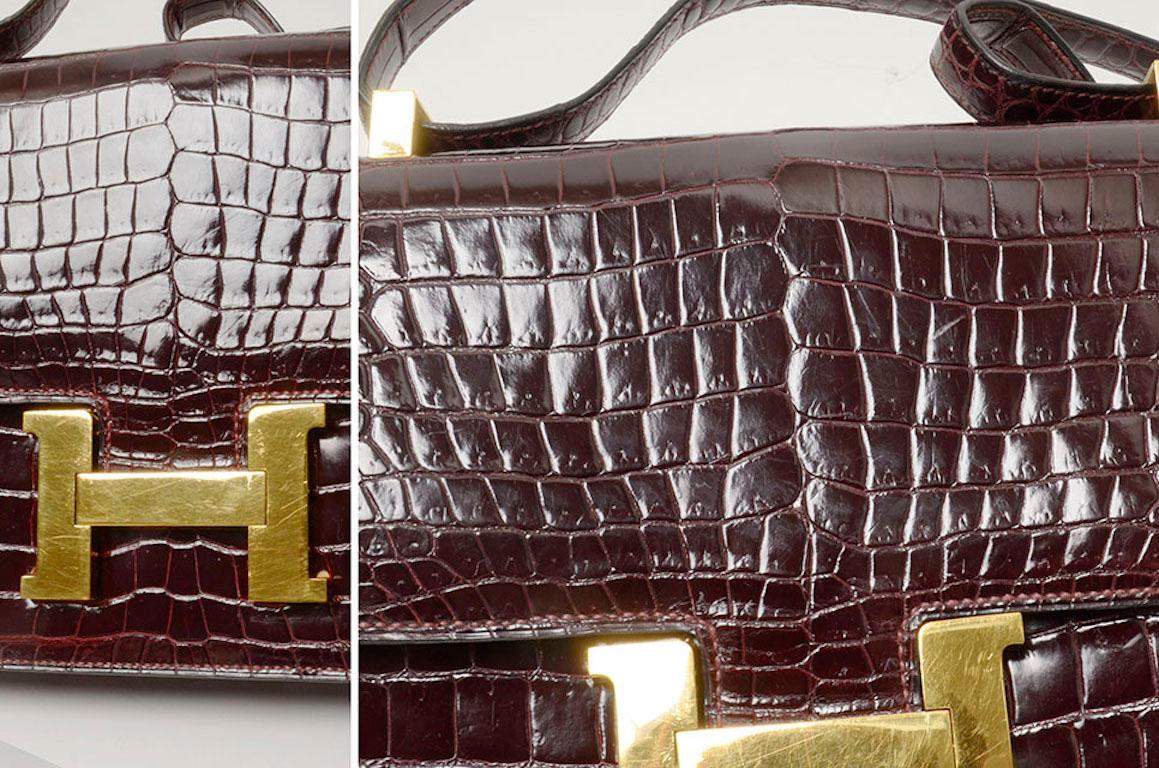 Hermes Crocodile Leather Constance 23 Crossbody Bag In Excellent Condition In Thousand Oaks, CA