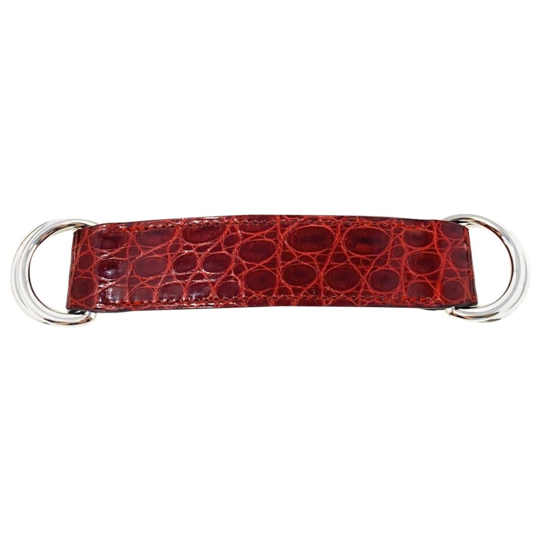 Hermès crocodile Leather Scarf Ring For Sale