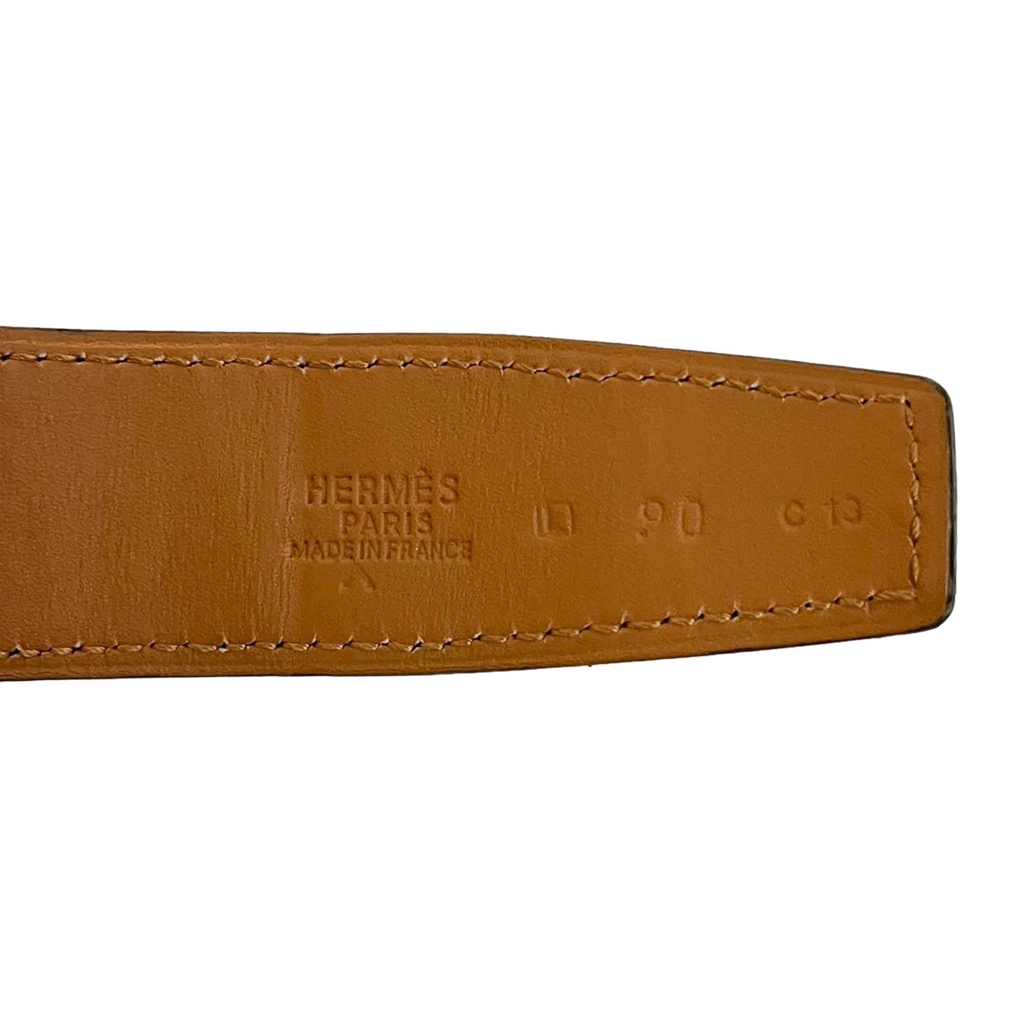 Hermes Crocodile Skin Belt With Solid Silver 'H' Touareg Large Buckle For Sale 1
