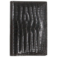 Hermes Crocodile Skin Card Holder, Noir