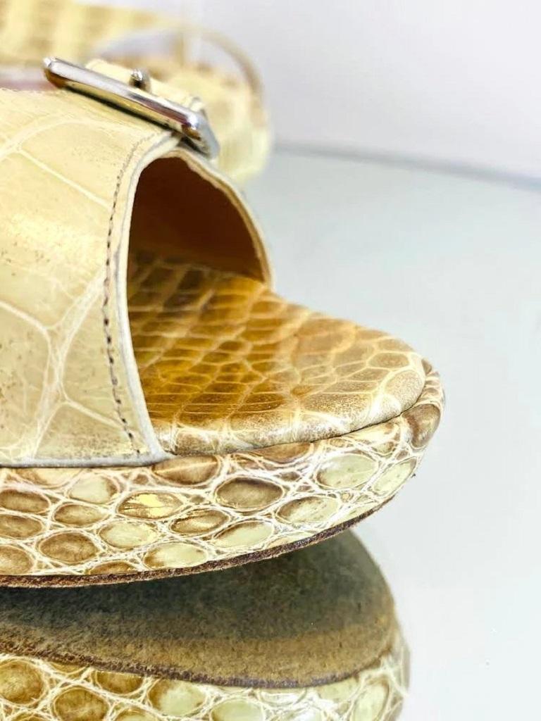 Hermes Crocodile Skin Heels In Excellent Condition For Sale In London, GB