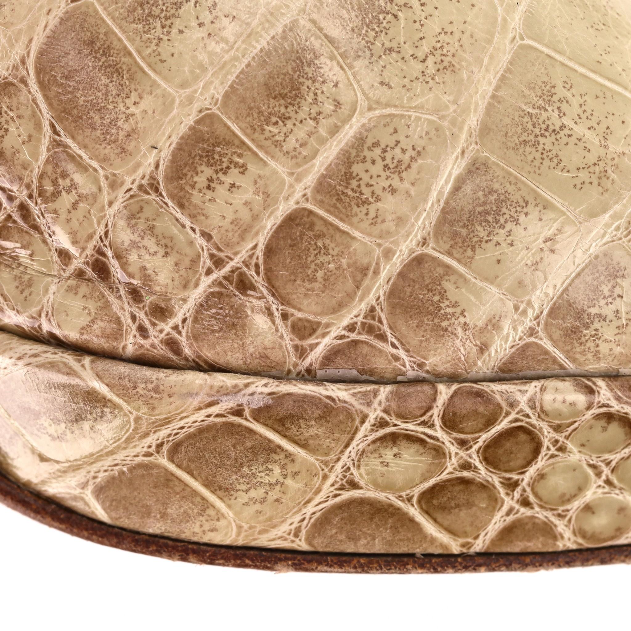 Hermes Crocodile Skin Peep-Toe Pumps For Sale 3