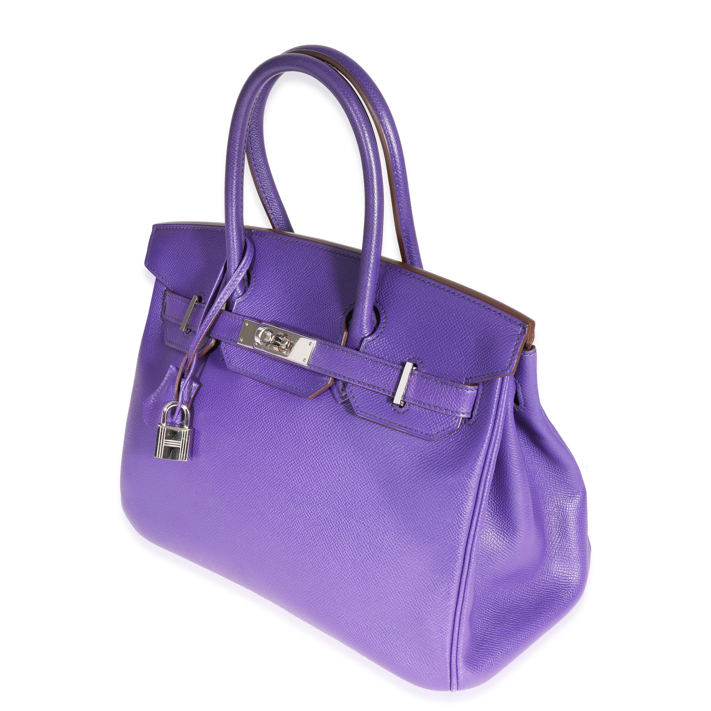 Purple Hermès Crocus Epsom Birkin 30 PHW