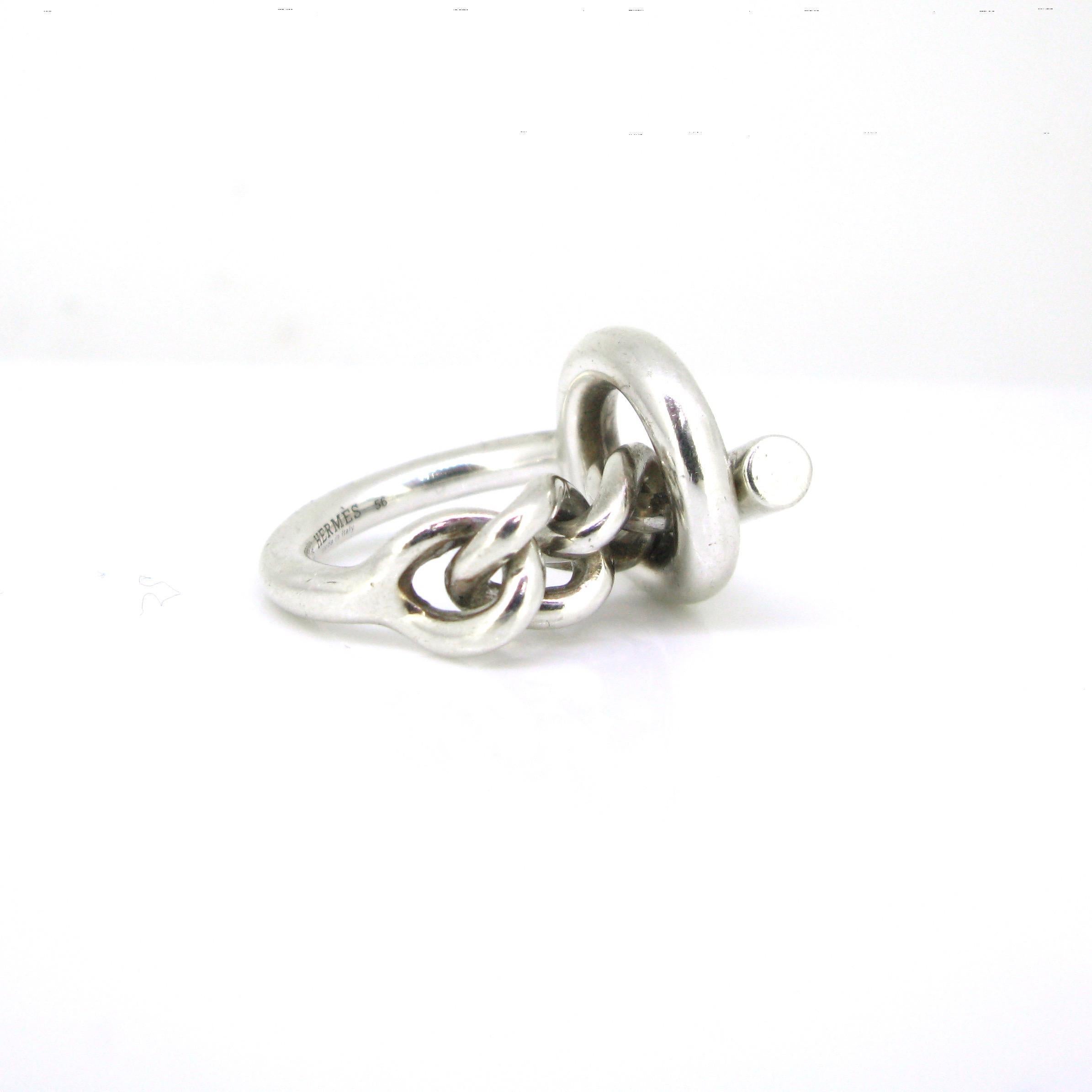 Hermès Croisette Chain Ring, Silver 925 In Good Condition In London, GB