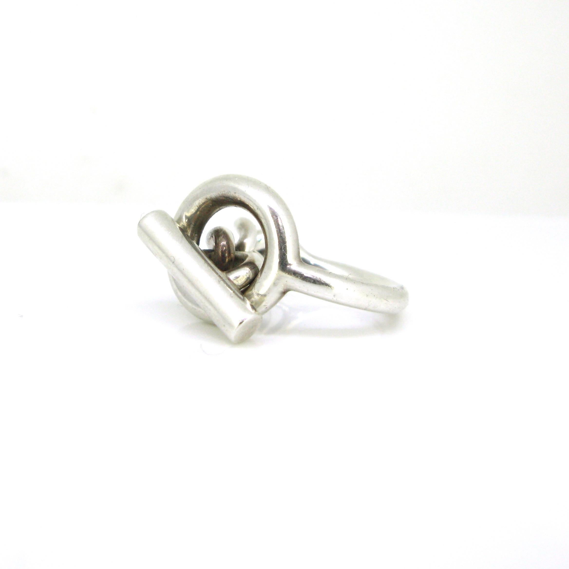 Hermès Croisette Chain Ring, Silver 925 1