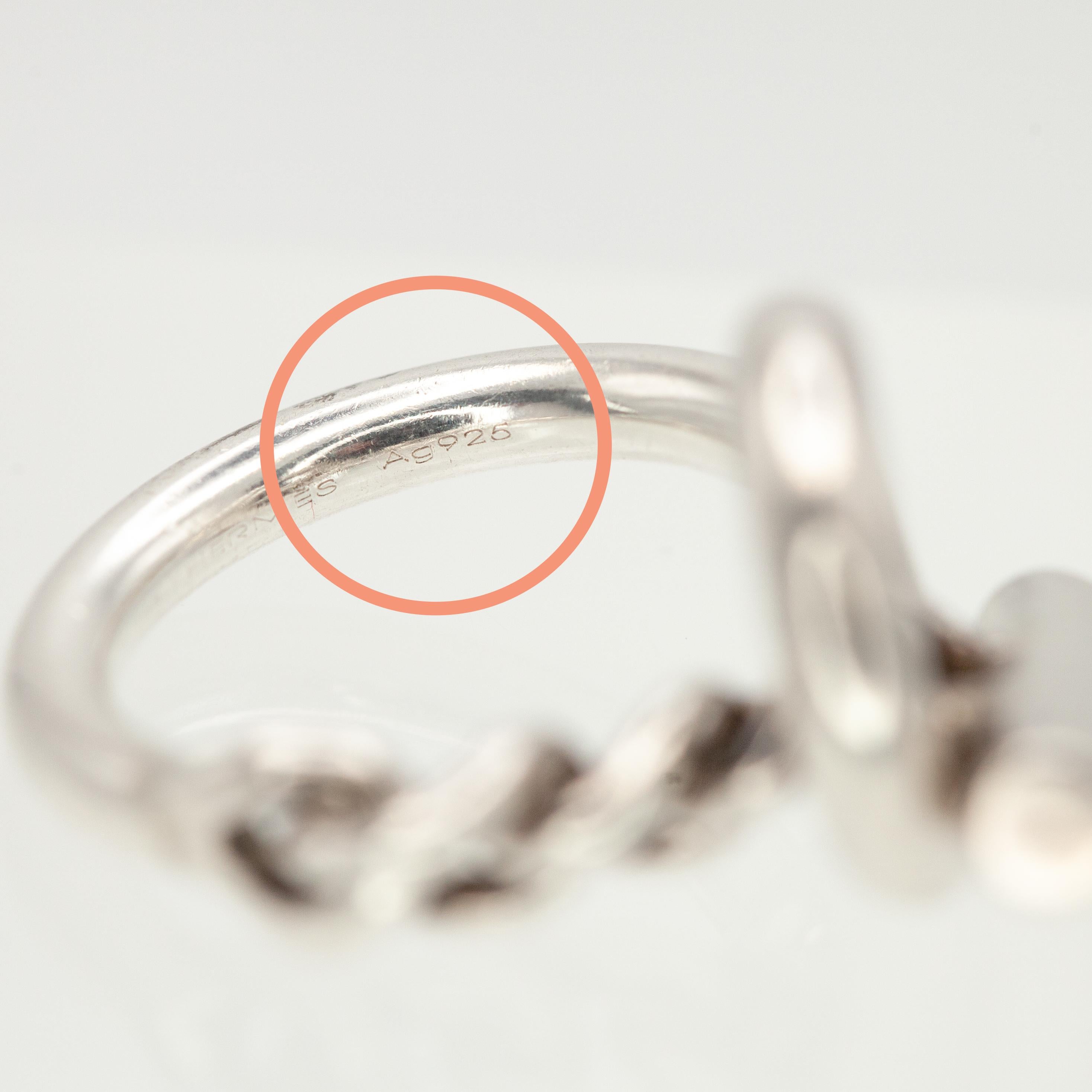 Anello Hermès Croisette in argento sterling in vendita 5