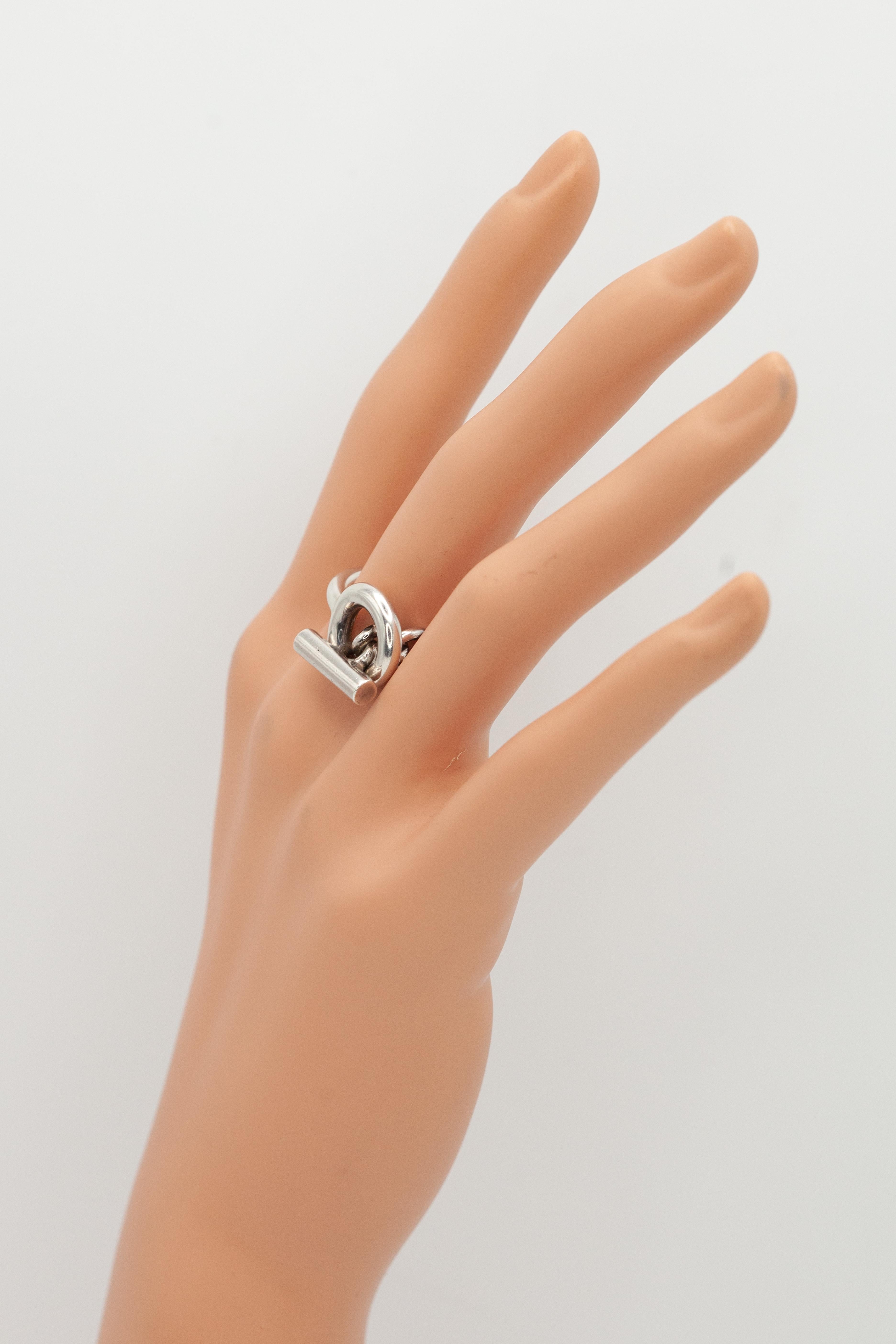 Anello Hermès Croisette in argento sterling In condizioni ottime in vendita a New York, NY