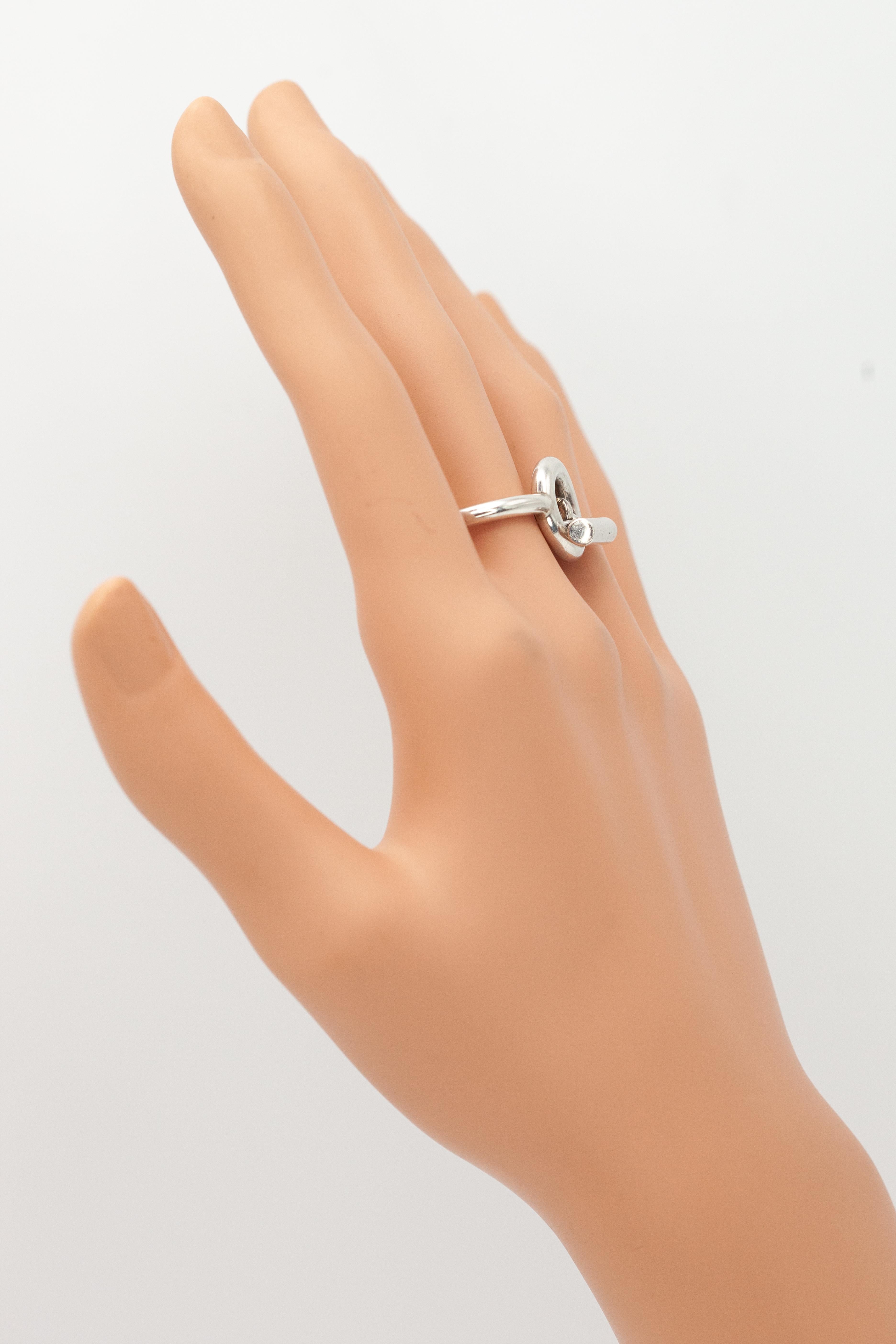 da uomo o donna Anello Hermès Croisette in argento sterling in vendita