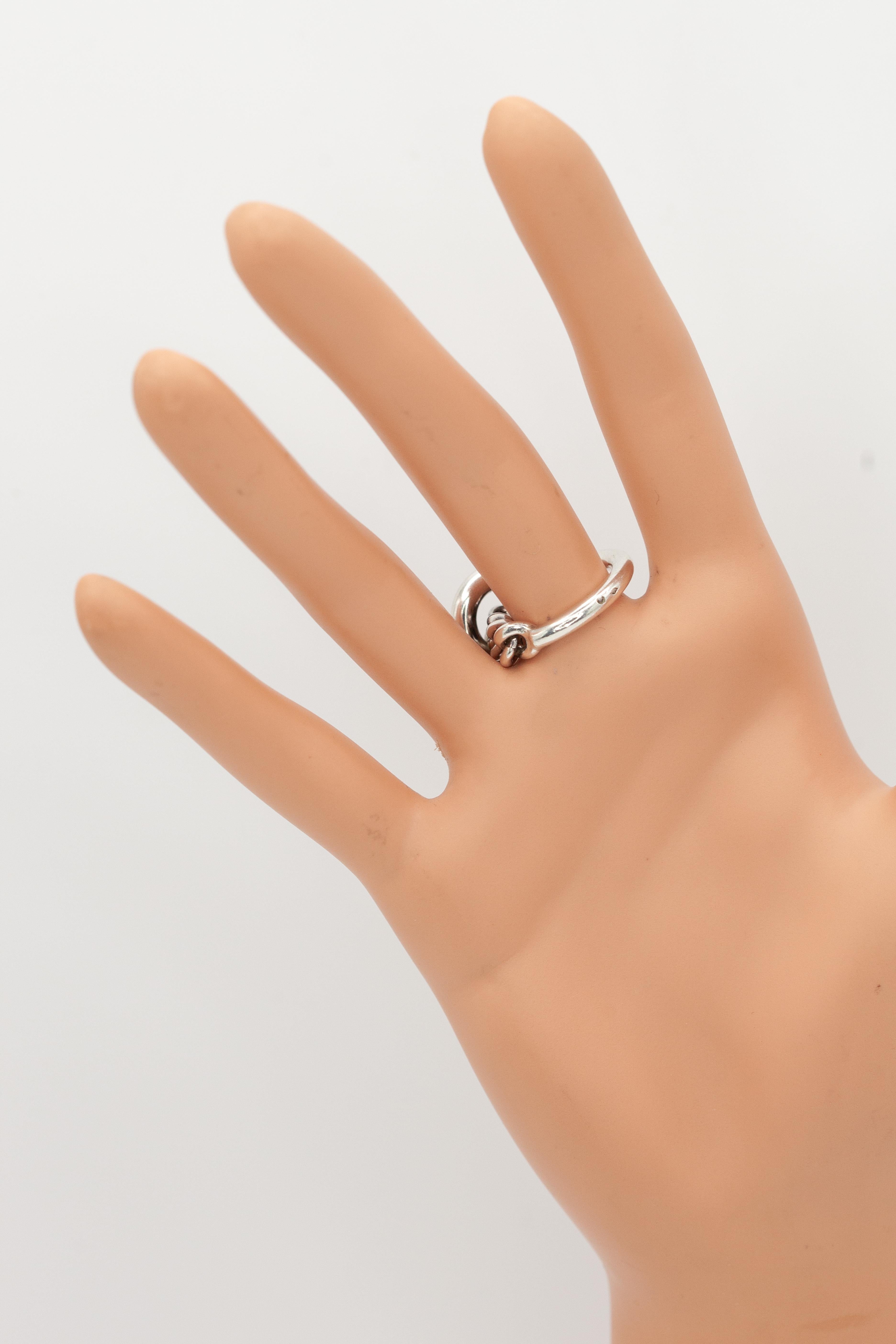 Anello Hermès Croisette in argento sterling in vendita 1