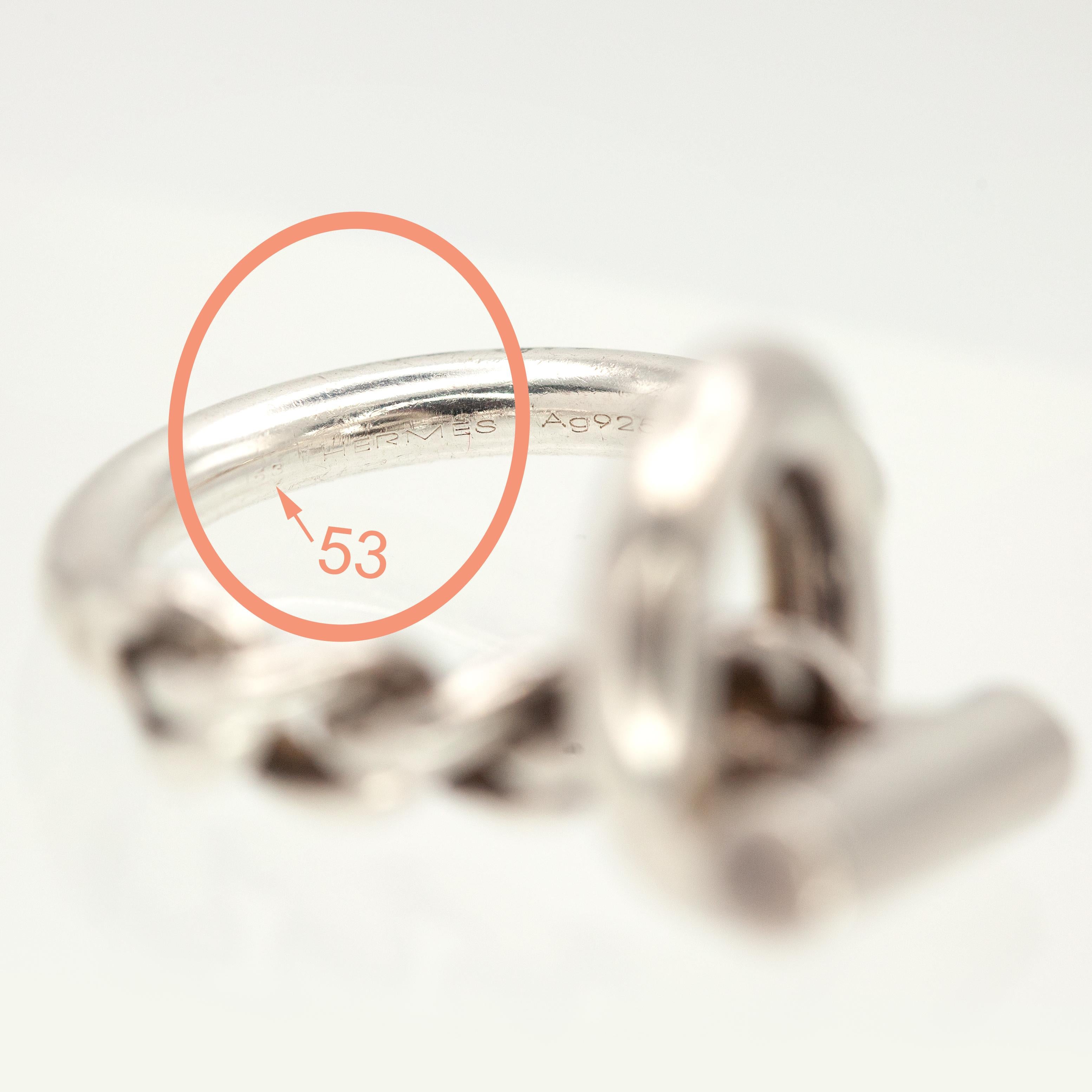 Anello Hermès Croisette in argento sterling in vendita 4