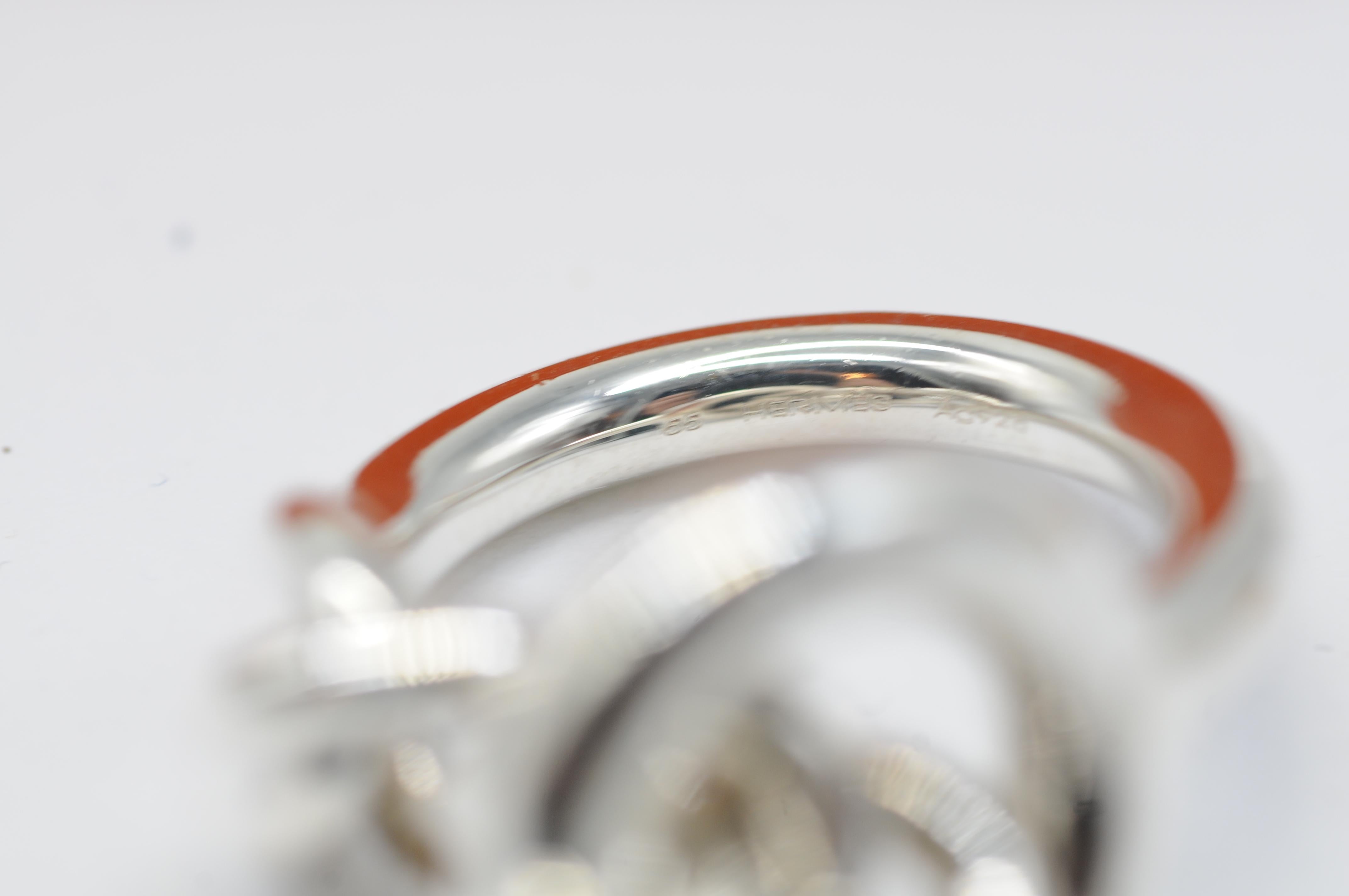 Hermes Croisette Silber Ring Größe:55=7.25(EU:US) im Angebot 9