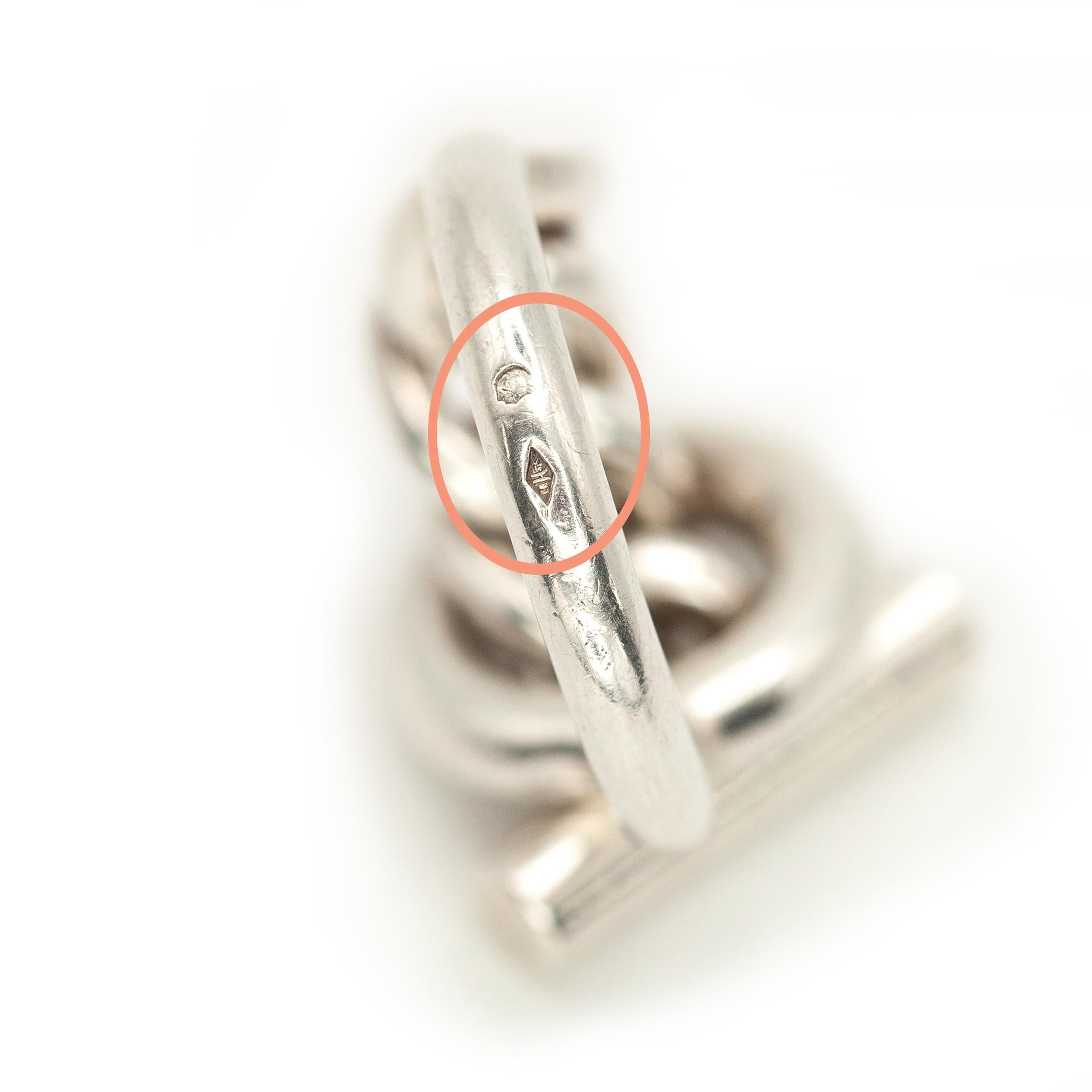Bague à anneau en argent Hermès Croisette - Large 5