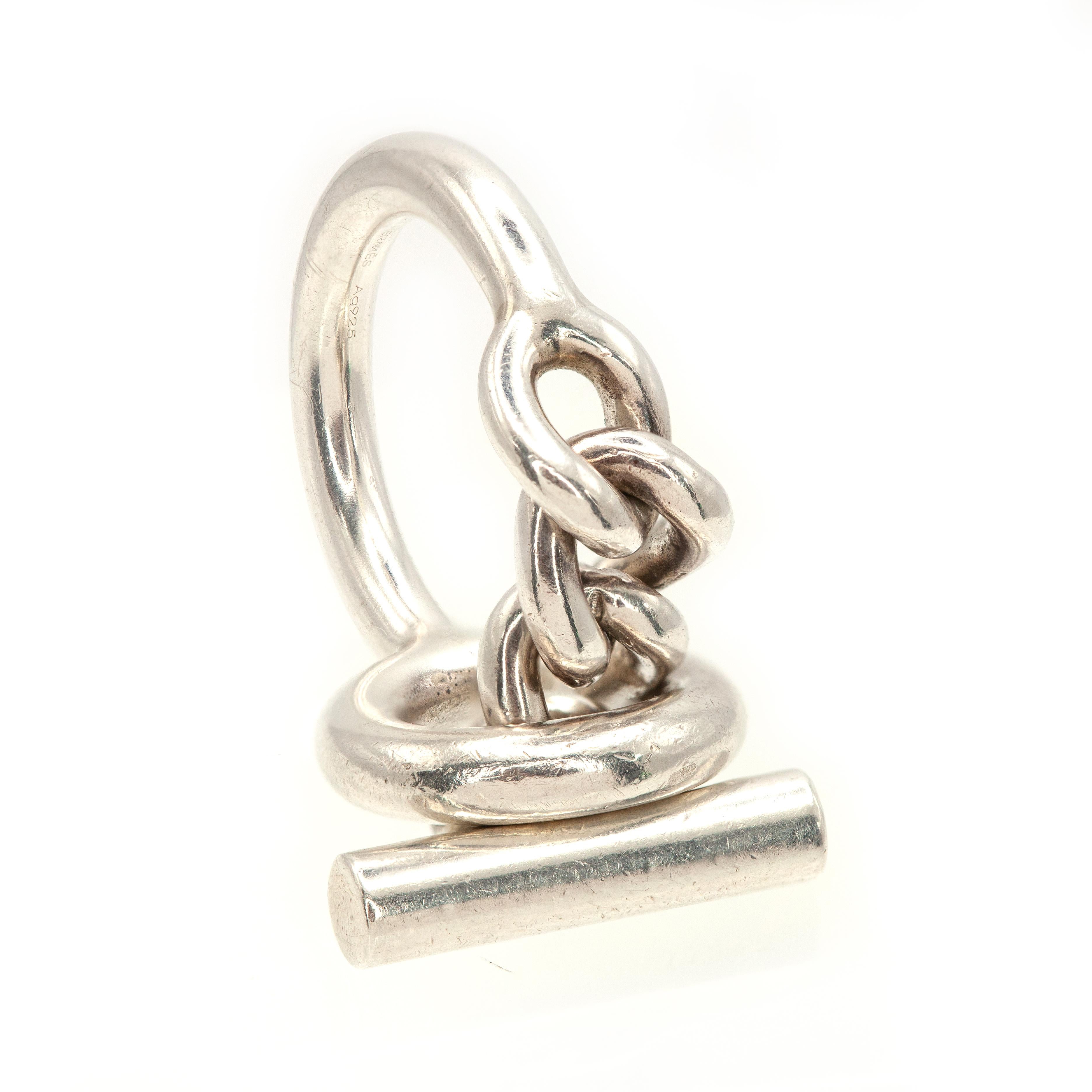 Bague à anneau en argent Hermès Croisette - Large 2