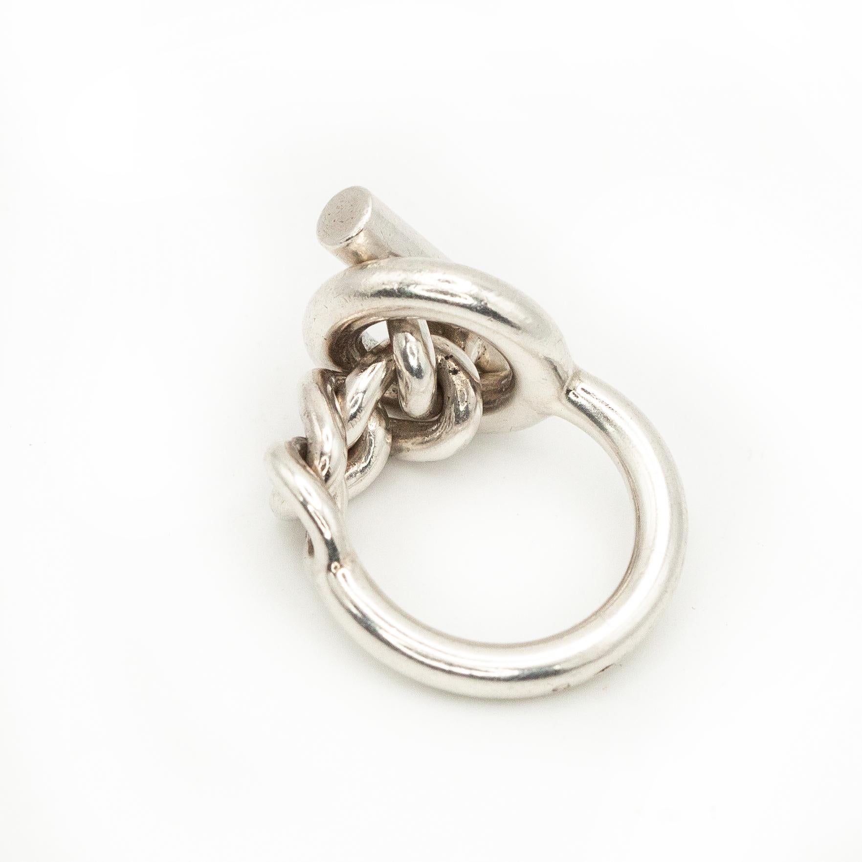 Bague à anneau en argent Hermès Croisette - Large 4