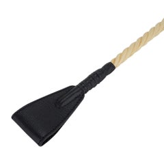 Hermes Crop Hackberry Wood Black Aniline Leather