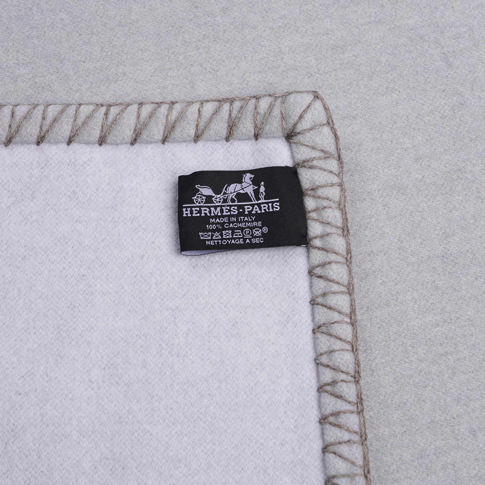 Hermes Croquis De Tigre Blanket Gris Cashmere New w/ Box 5