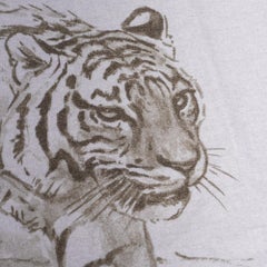 Hermes Croquis De Tigre Blanket Gris Cashmere New w/ Box