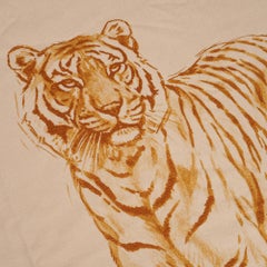 Hermes Croquis De Tigre Blanket Naturel Cashmere