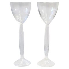 Hermès Crystal Wine or Cocktail Glasses, Pair 