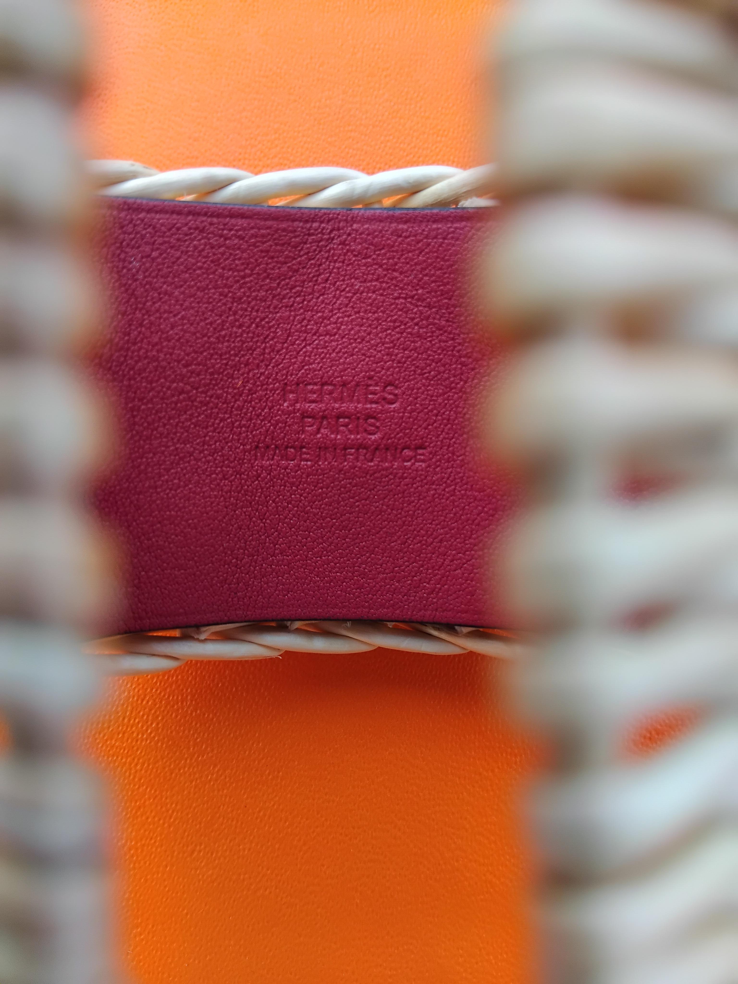 Hermès Manschettenarmband CDC Medor Picnic Wiker Rouge Grenat Ghw S.3 im Angebot 1