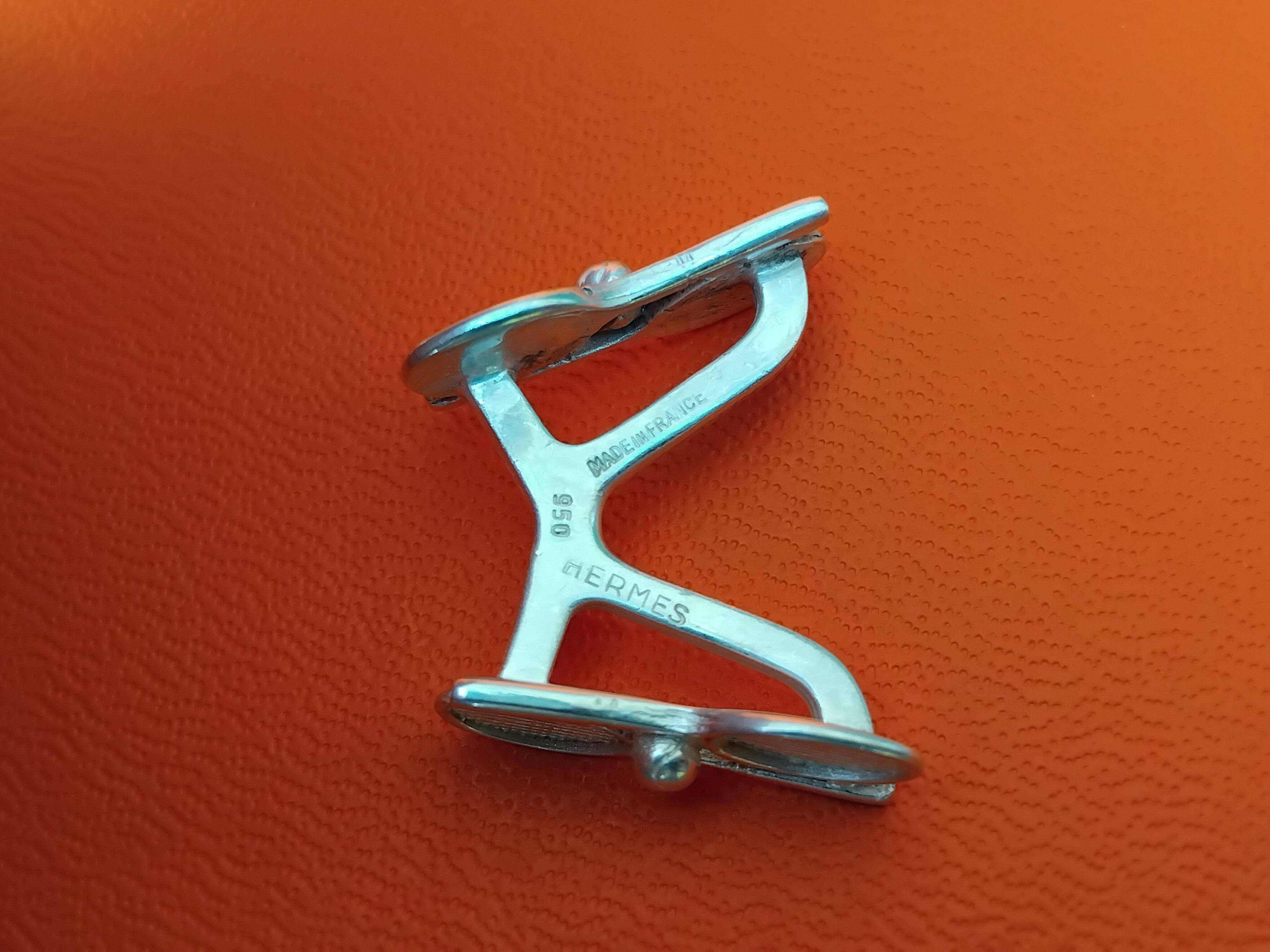 Boutons de manchette Hermès Tennis Racquets and Balls Sterling Silver en vente 7