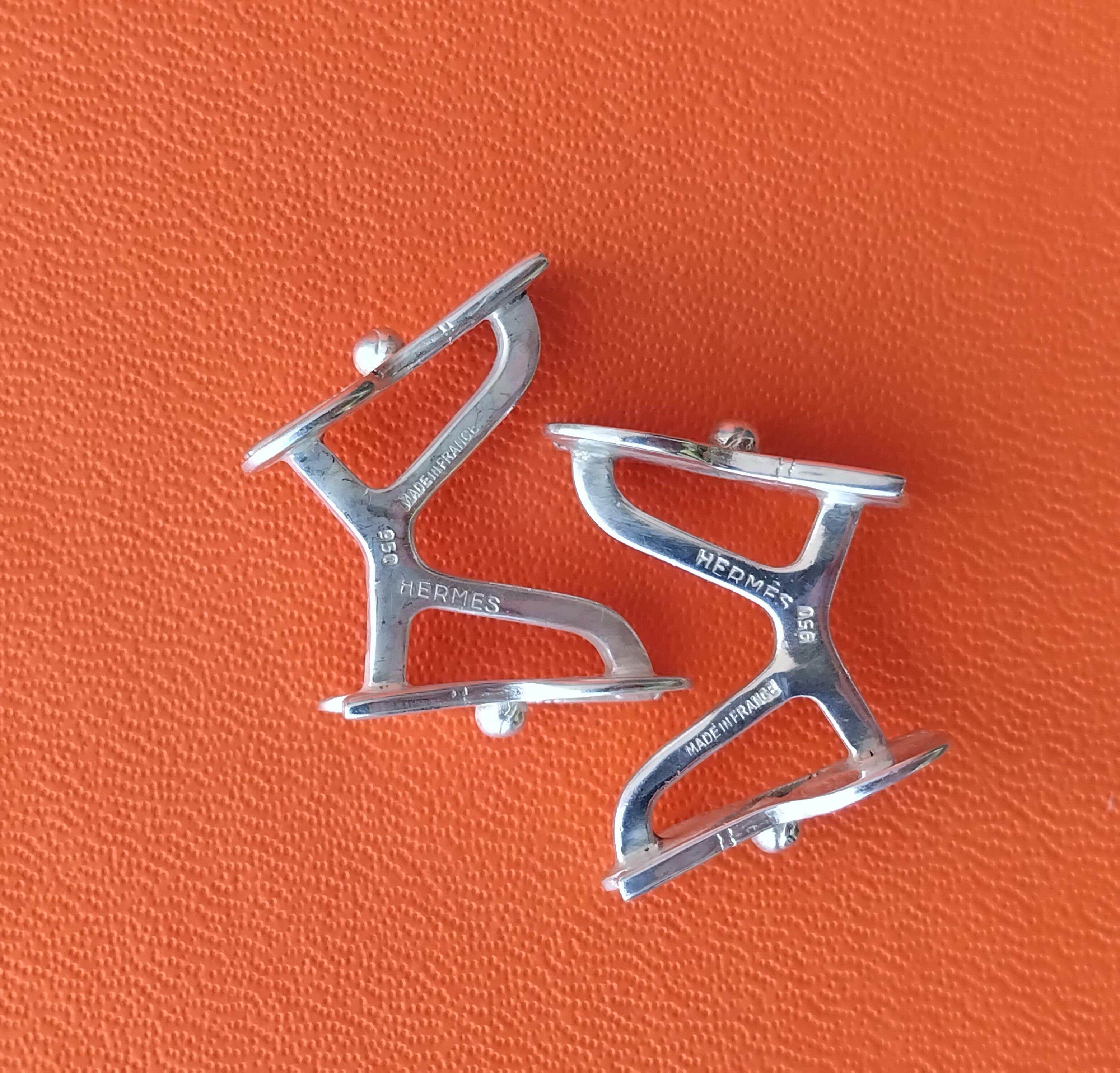 Boutons de manchette Hermès Tennis Racquets and Balls Sterling Silver en vente 12