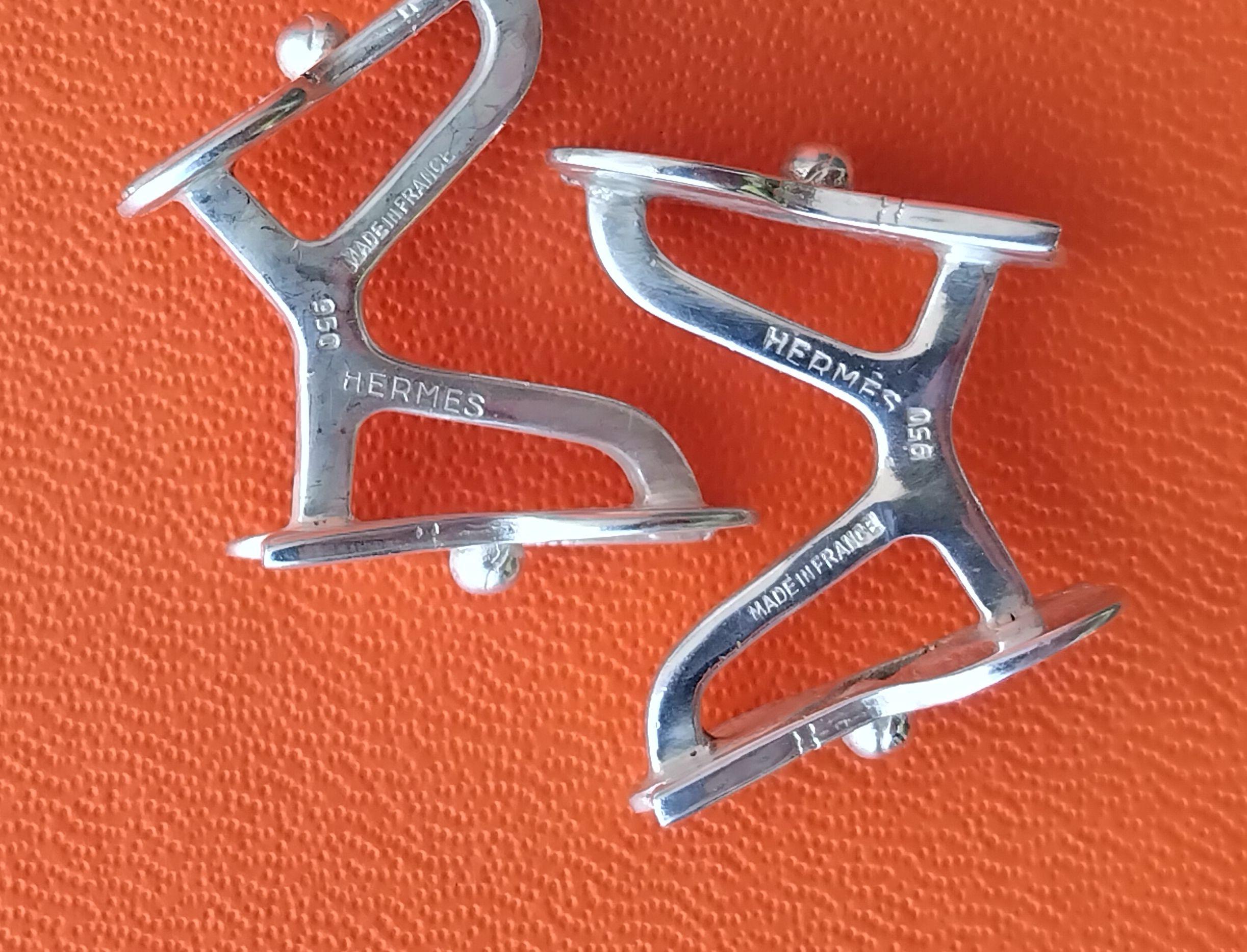Boutons de manchette Hermès Tennis Racquets and Balls Sterling Silver en vente 13