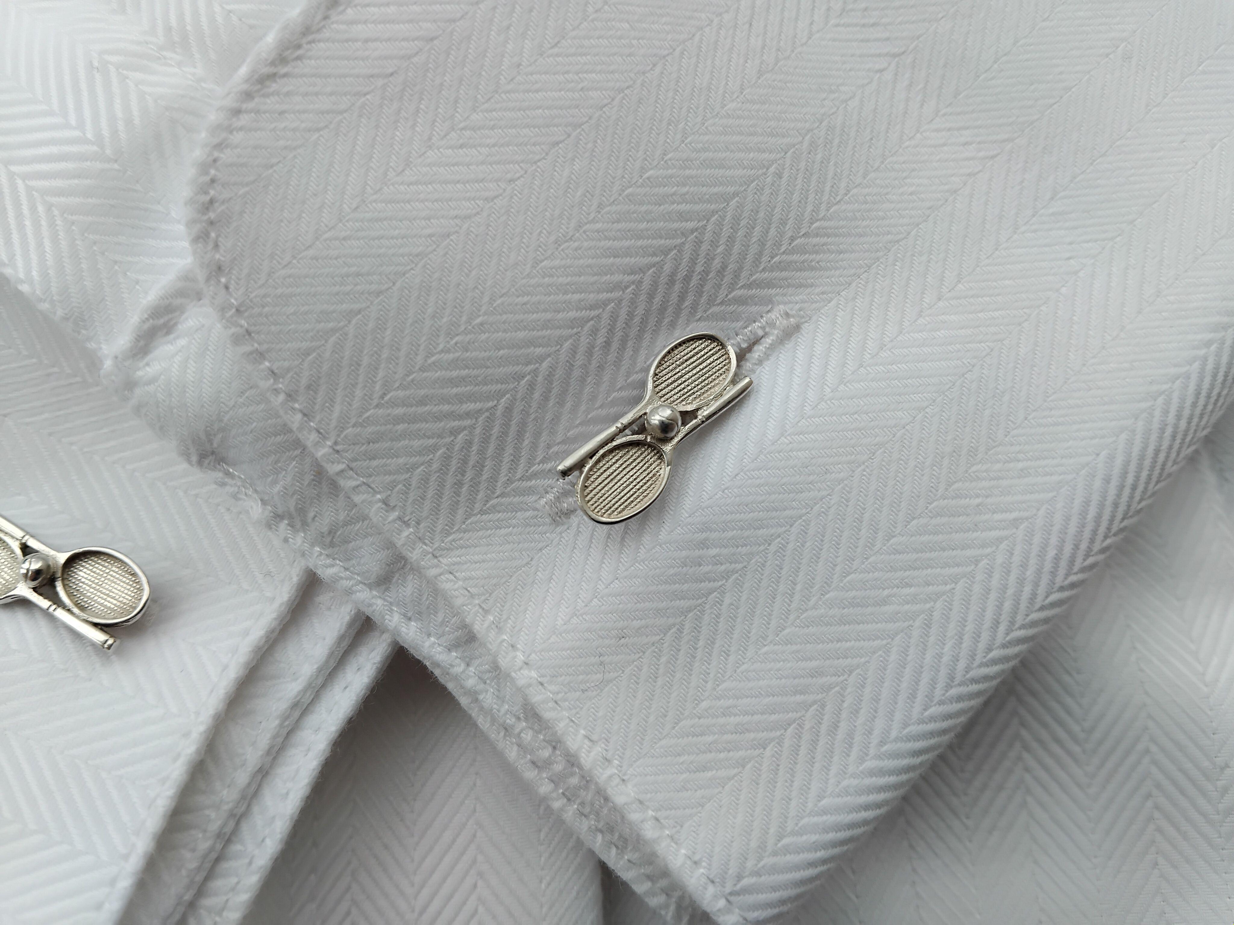 Boutons de manchette Hermès Tennis Racquets and Balls Sterling Silver en vente 16