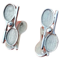 Hermès Cufflinks Tennis Racquets and Balls Sterling Silver