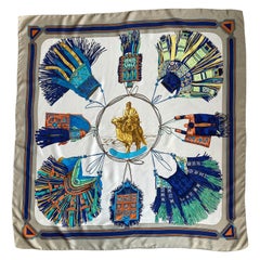 Pañuelo de seda Hermes Cuirs du Desert 90 cm por Françoise de la Perriere