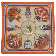 Hermes Cuirs du Desert Silk Twill 90cm Scarf in Box