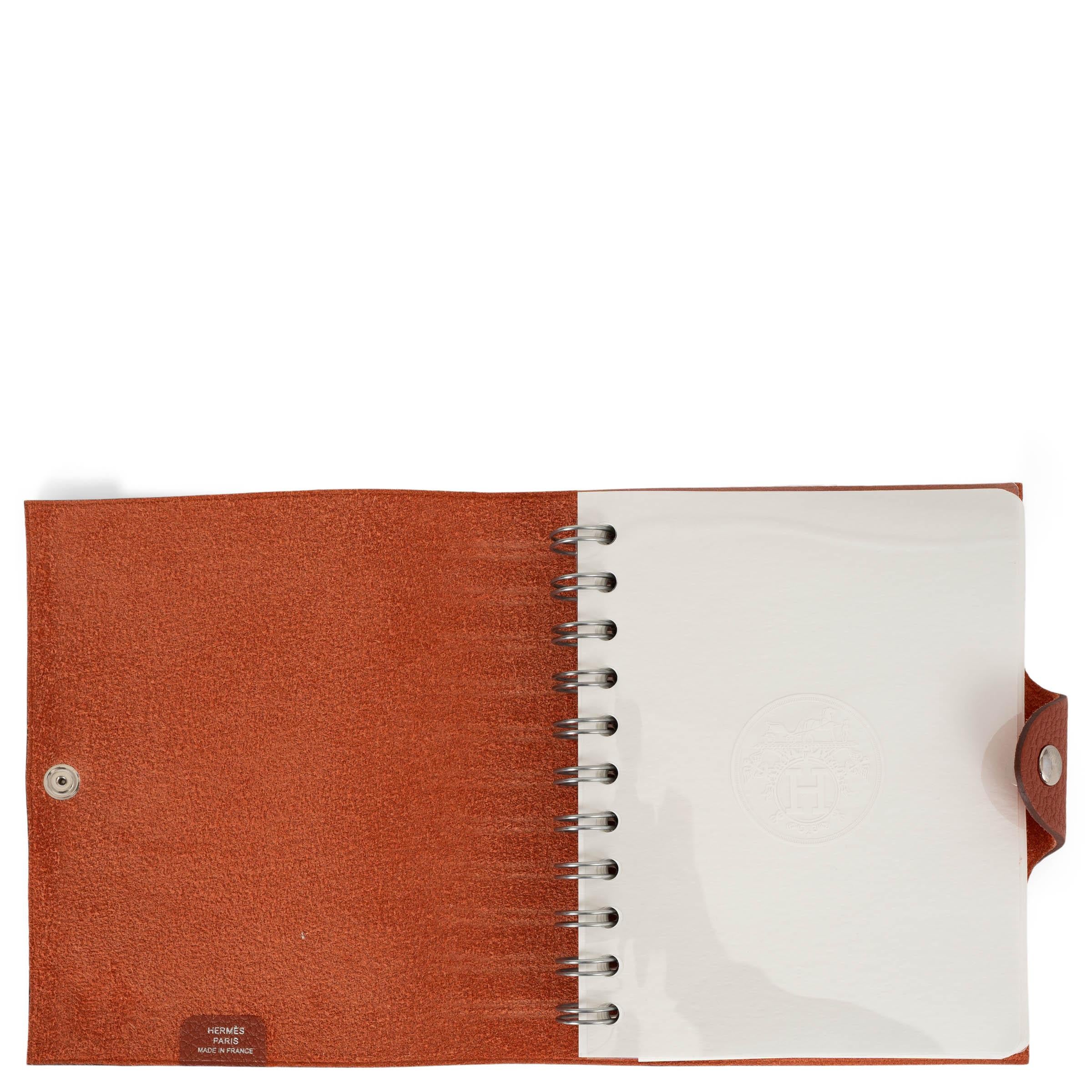 Women's HERMES Cuivre brick Togo leather LTD ED HORSE ULYSSE PM Notebook Agenda Cover For Sale