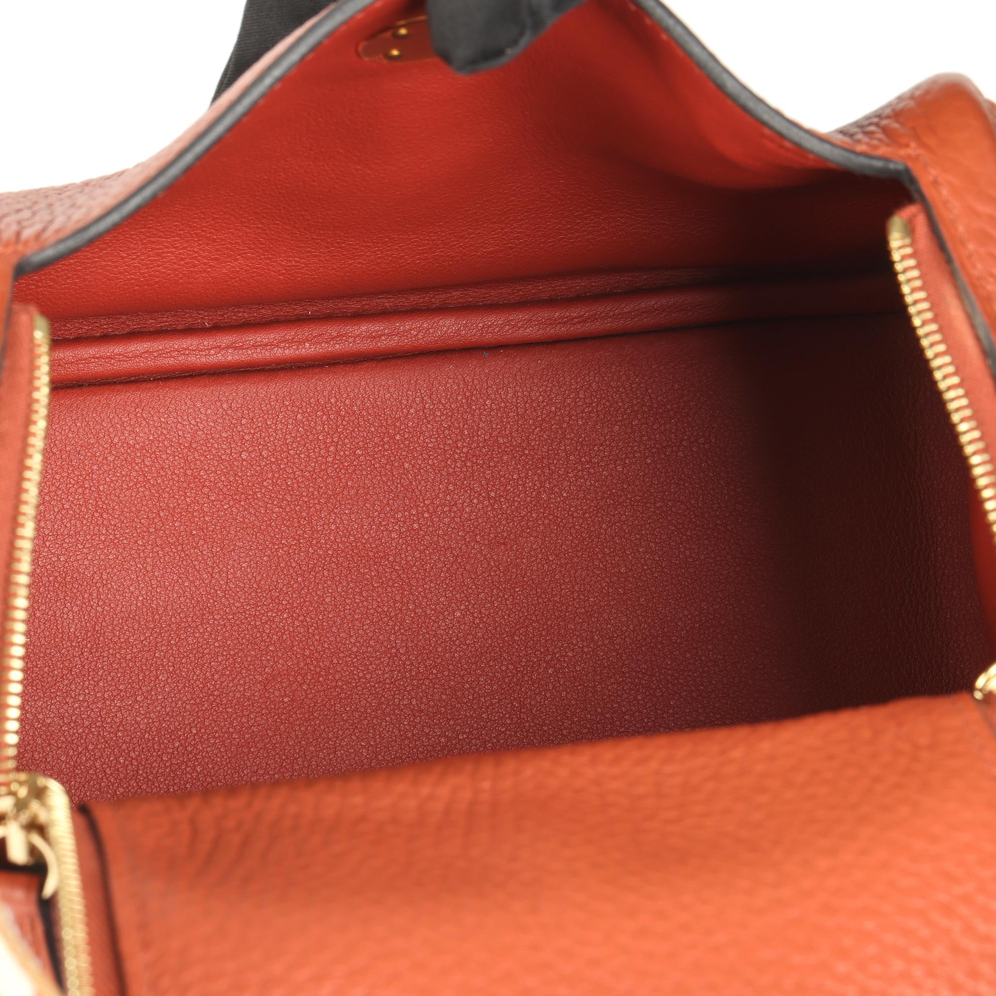 Hermès Cuivre Clemence Leather Maxi Quadrille Mini Lindy 4