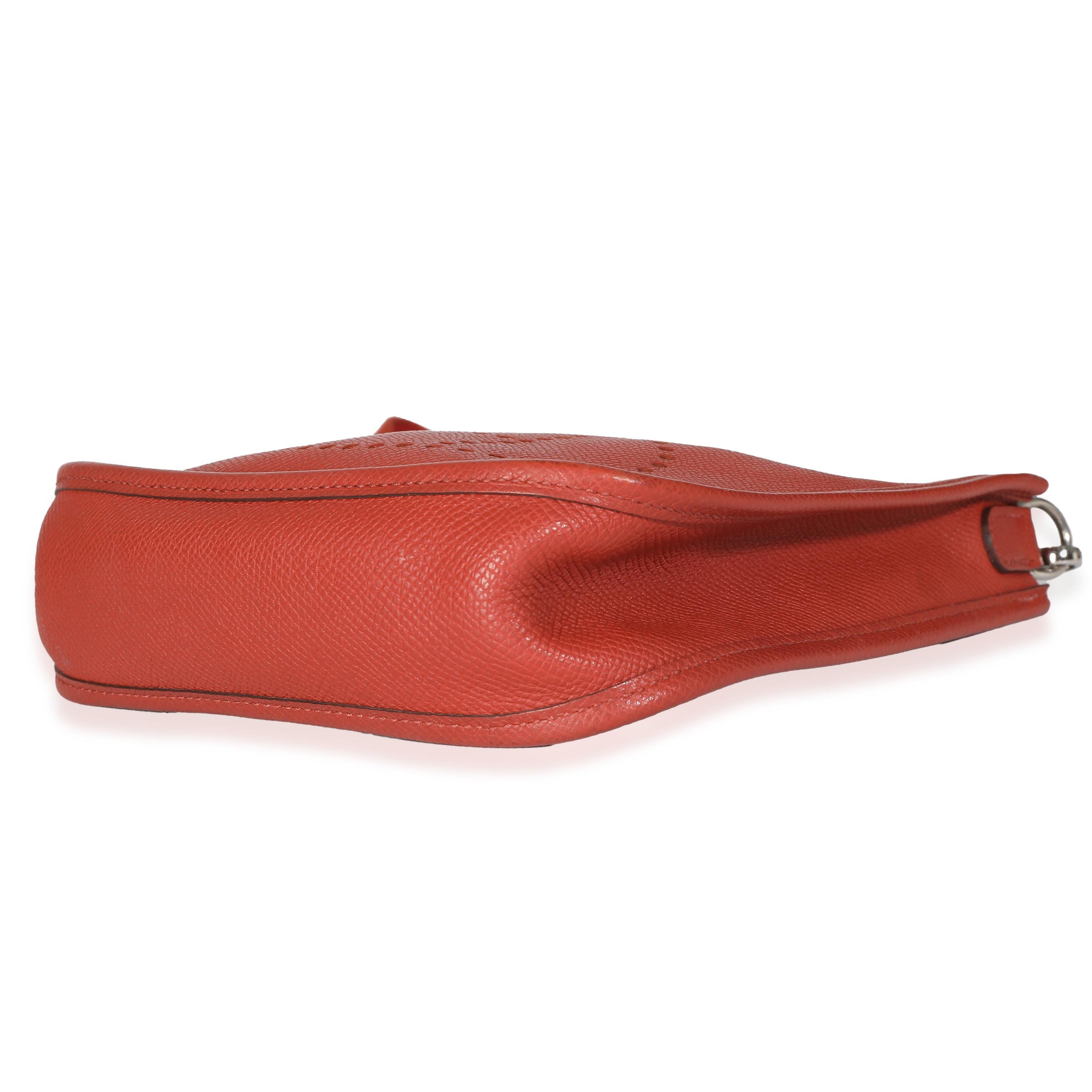 Women's or Men's Hermès Cuivre Epsom Mini Evelyne TPM PHW For Sale