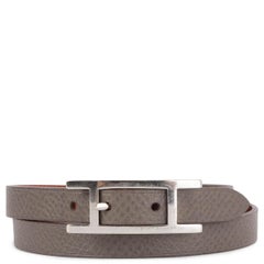 HERMES Cuivre / Etain Epsom leather BEHAPI Double Wrap Bracelet M