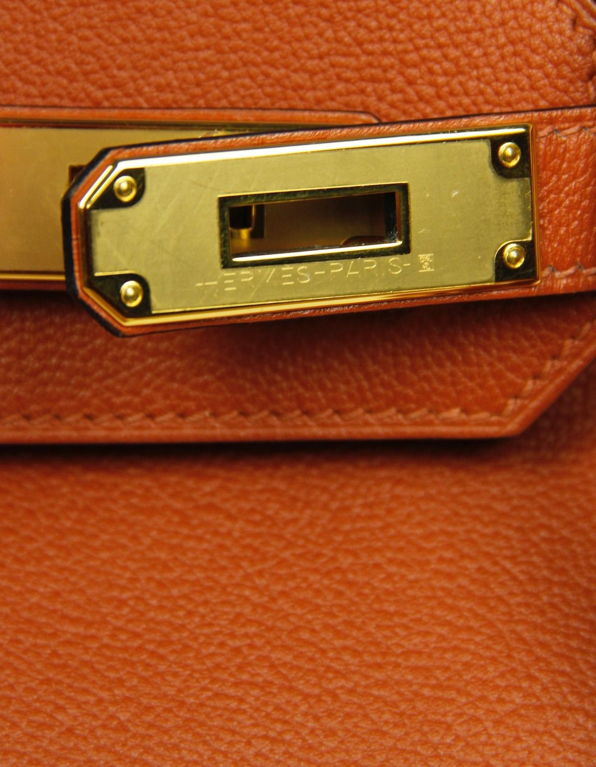 Bolso Birkin Hermes Cuivre Novillo de piel de 30 cm con herrajes dorados en venta 2