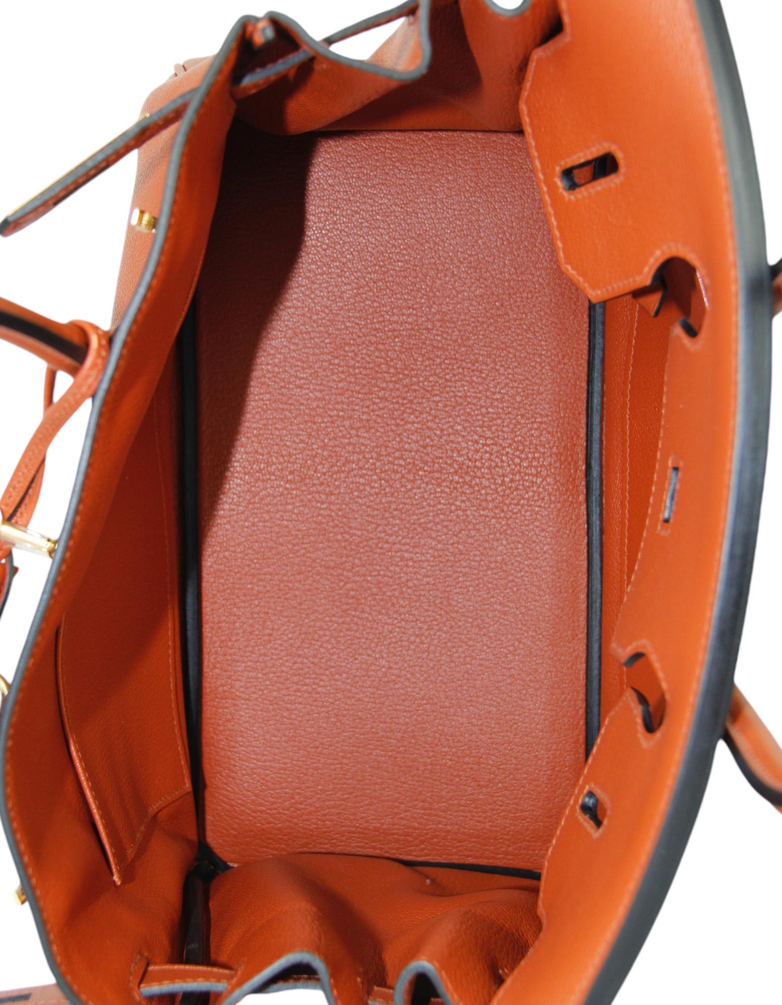 Bolso Birkin Hermes Cuivre Novillo de piel de 30 cm con herrajes dorados en venta 3
