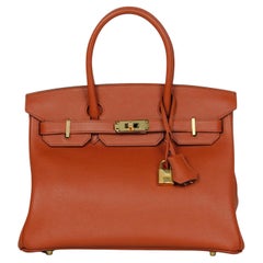 Hermes Cuivre Novillo Leather 30cm Birkin Bag with Goldtone Hardware
