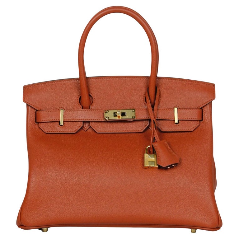 Hermes Cuivre Novillo 30cm Birkin-Tasche aus Leder mit