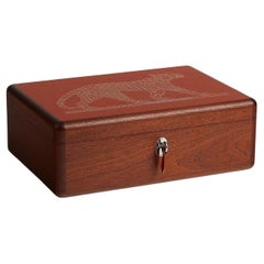 Hermes Cuivre Swift hardwood mahogany Panthera Deco watch box