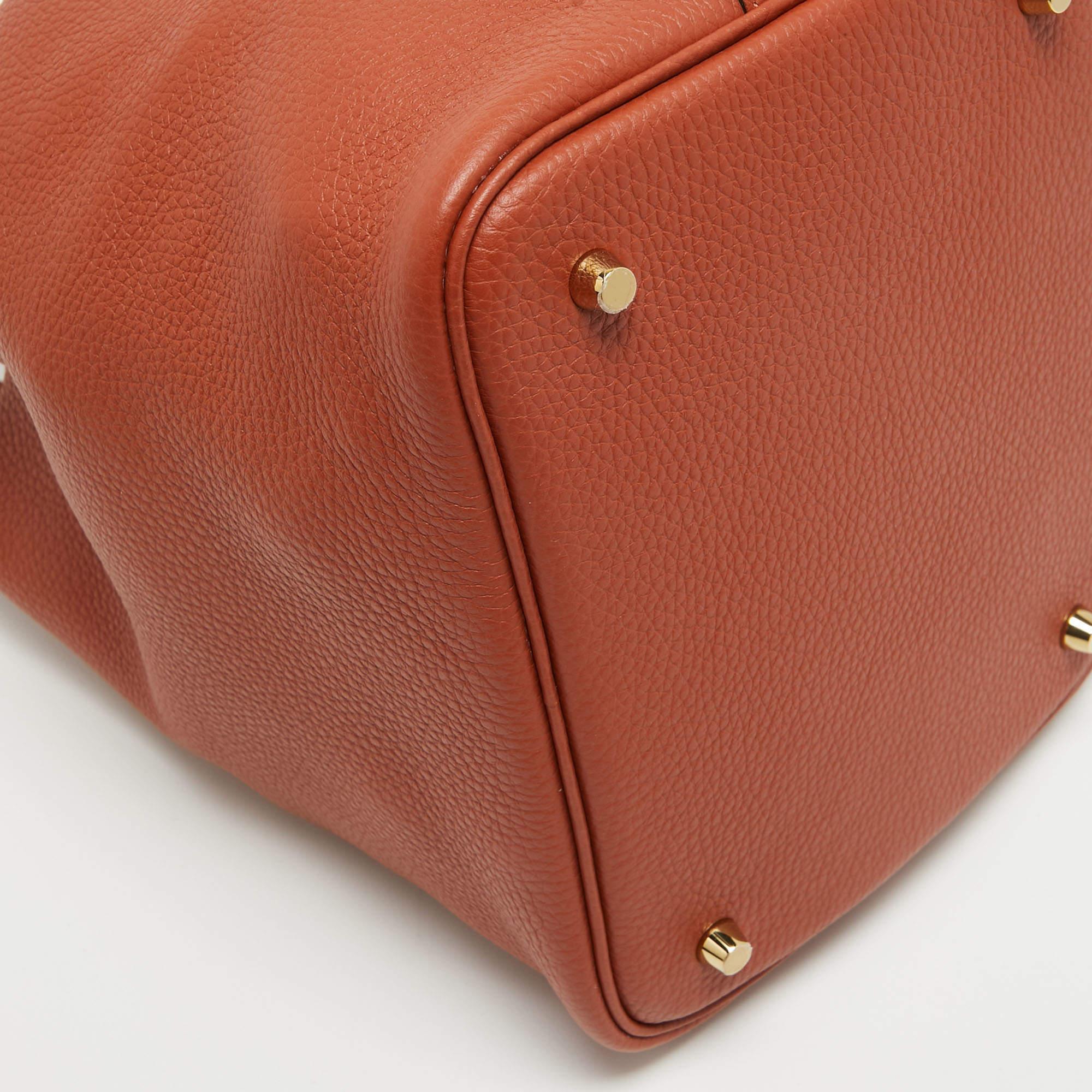 Hermès Cuivre Taurillon Clemence Leather Picotin Lock 22 Bag 6
