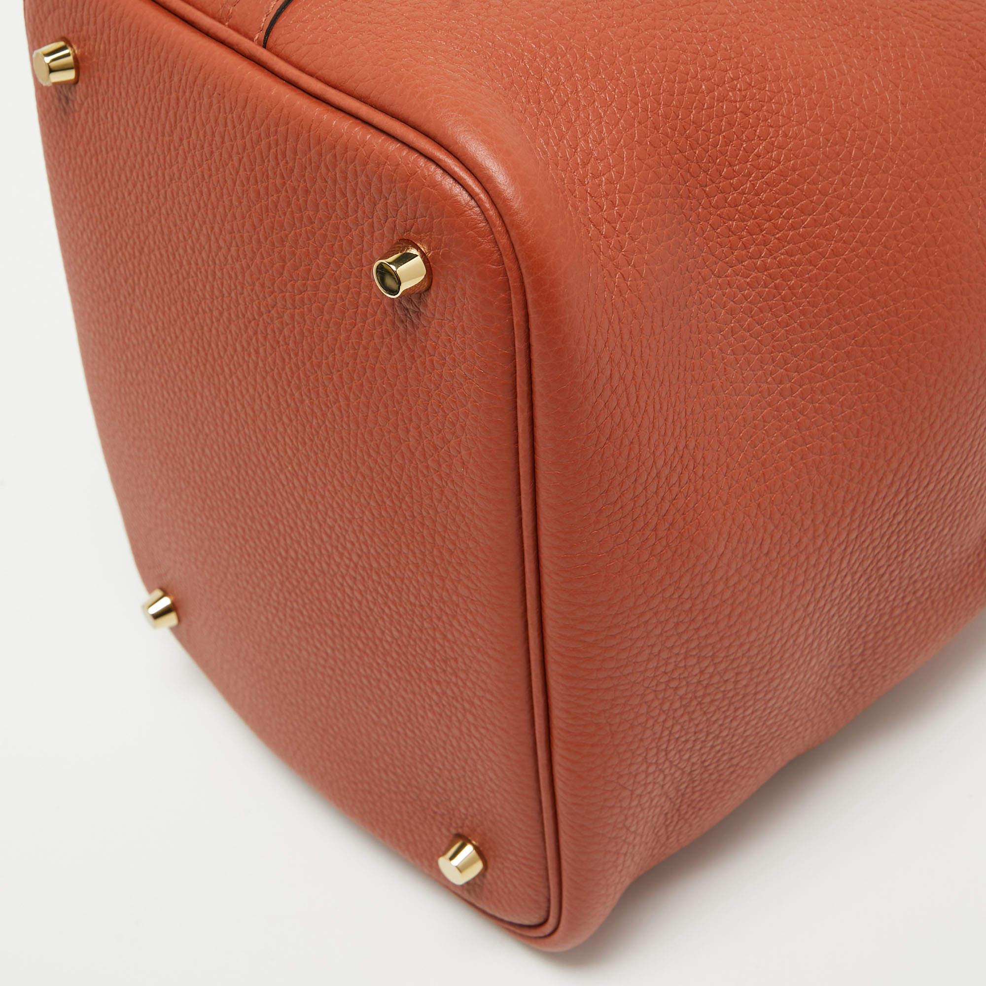 Hermès Cuivre Taurillon Clemence Leather Picotin Lock 22 Bag 7