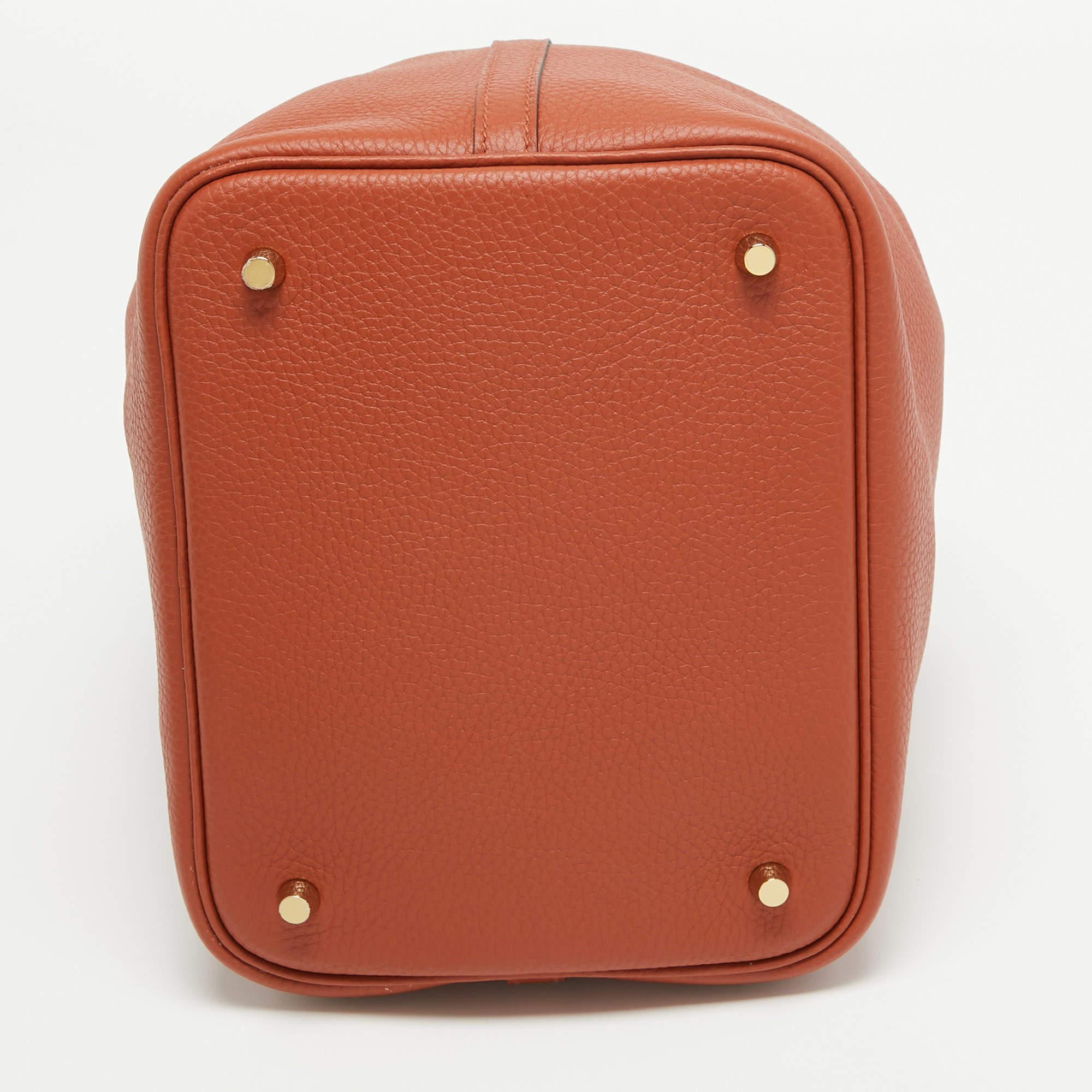 Hermès Cuivre Taurillon Clemence Leather Picotin Lock 22 Bag 5