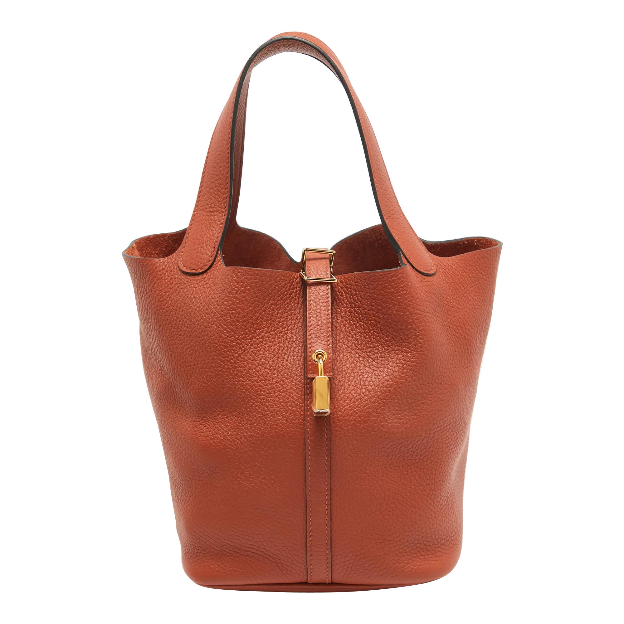 Hermès Cuivre Taurillon Clemence Leather Picotin Lock 22 Bag
