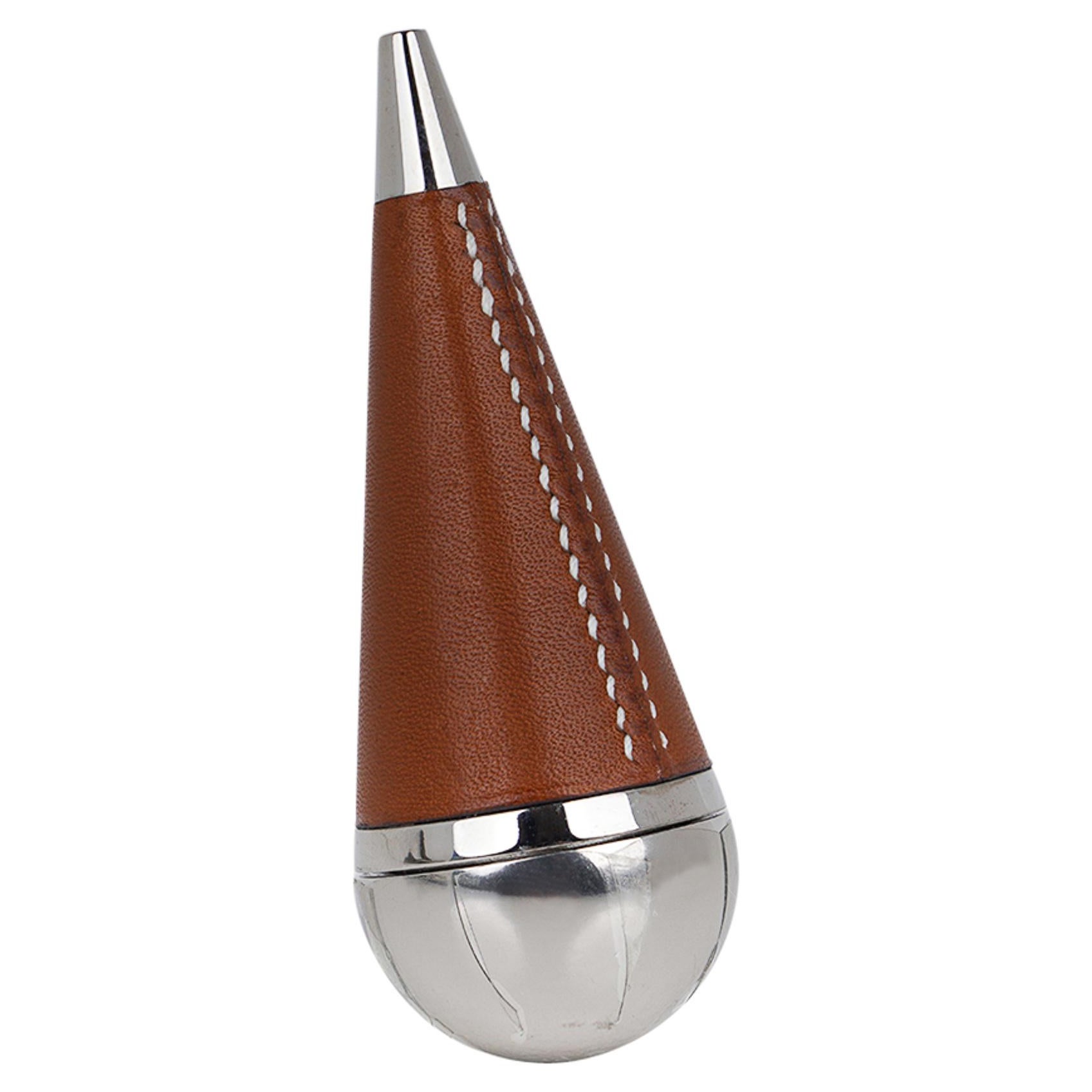 Hermes Culbuto Sellier Penna Rollerball Oro Pelle Barenia Nuovo