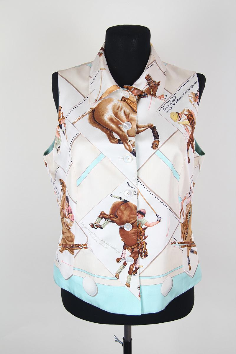 Hermes Cup Palm Beach Silk Vest Vintage In Good Condition For Sale In Алматинский Почтамт, KZ