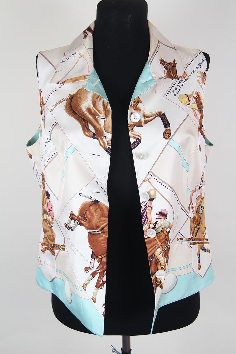 Hermes Cup Palm Beach Silk Vest Vintage For Sale 2