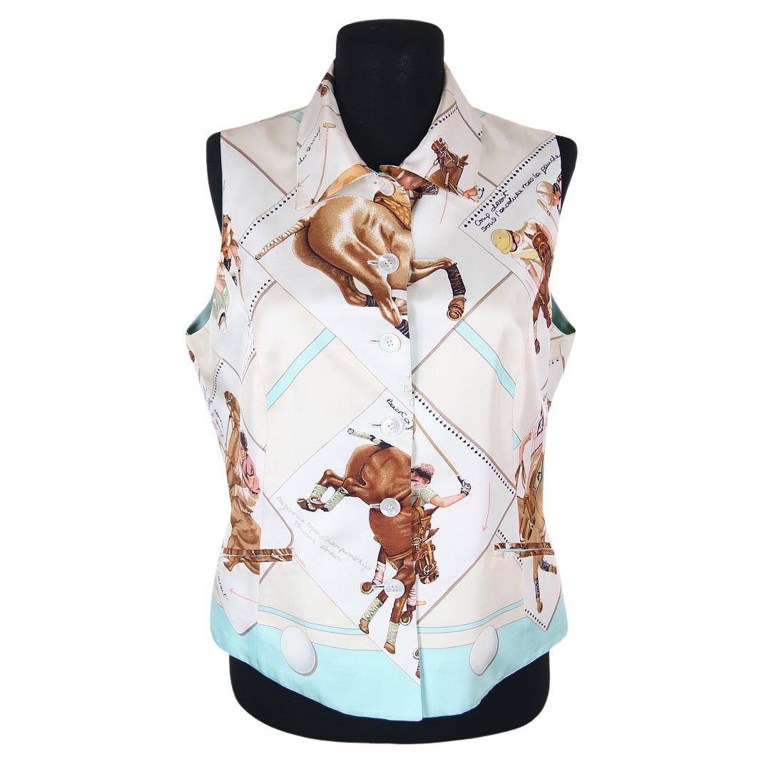 Hermes Cup Palm Beach Silk Vest Vintage For Sale
