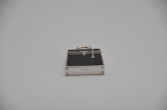 Hermes Curiosite Kelly Laque Charm Black / Palladium Pendant  NEW